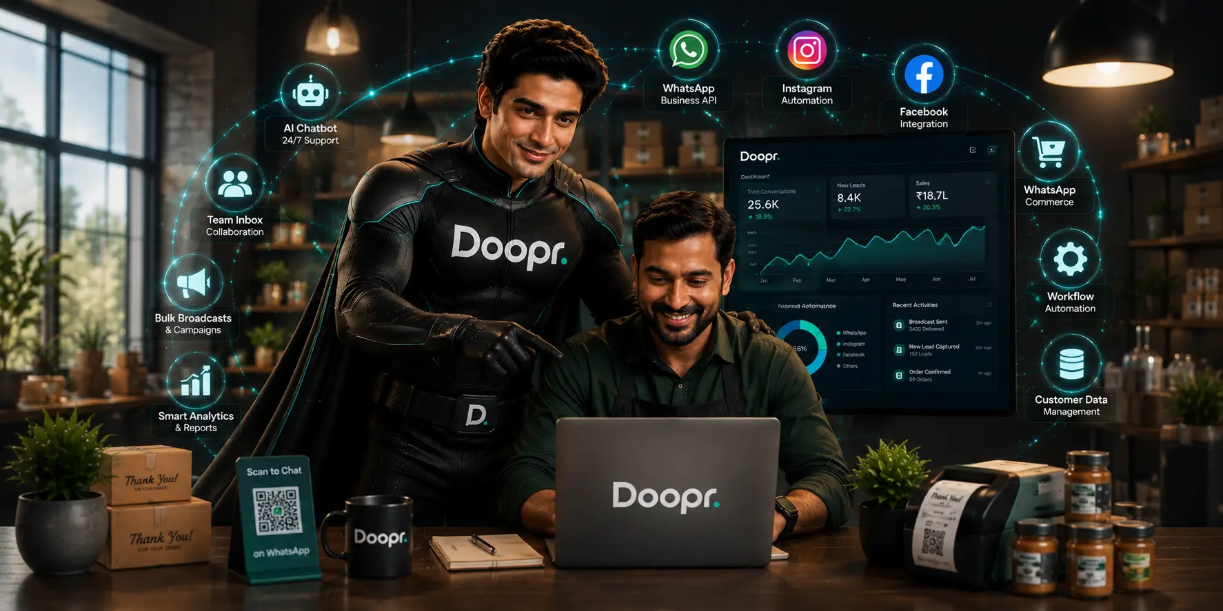 Doopr helping an entrepreneur organise customer conversations and business workflows